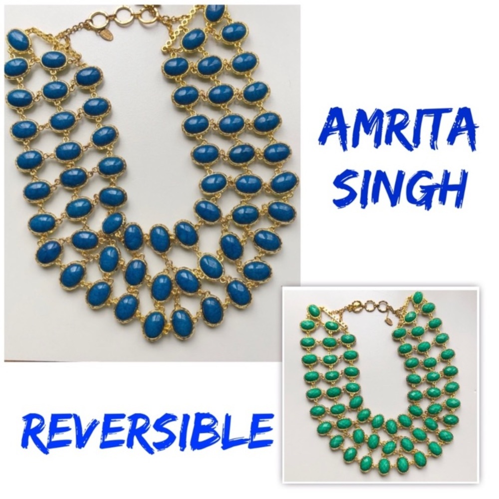 💕Amrita Singh Reversible Stone Bib Necklace